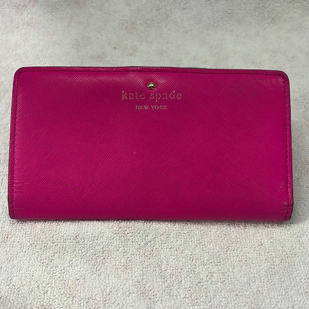 Kate Spade Staci large slim bifold wallet in hot pink